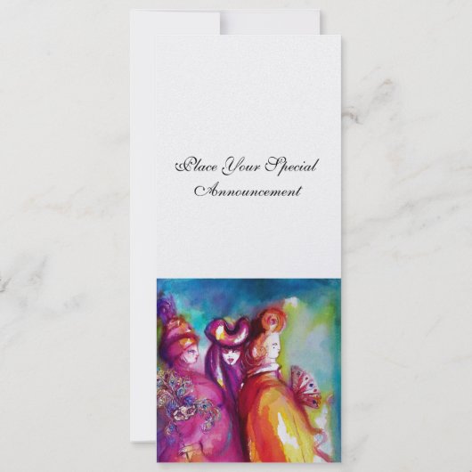 DERDE MASKER gemaskerd bal, goud rood wit ijs Kaart (Achterkant)