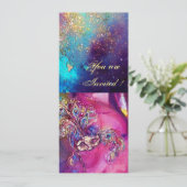 DERDE MASKER  Venetiaans Carnaval  Maskerade Bal Kaart (Staand voorkant)