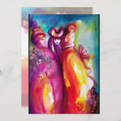 DERDE MASKERBAL ,goud rood geel blauw Aankondiging (Voorkant / Achterkant)