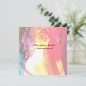 DERDE MASKERBAL ,goud rood geel blauw Aankondiging (Staand voorkant)