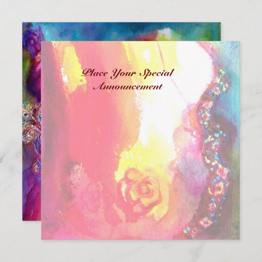 DERDE MASKERBAL ,goud rood geel blauw Aankondiging (Voorkant / Achterkant)