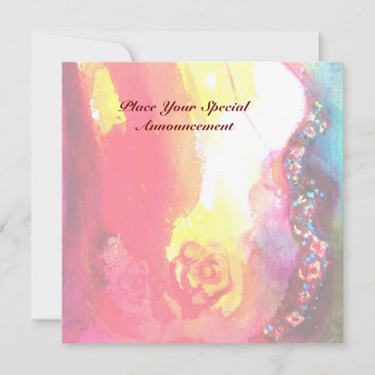 DERDE MASKERBAL ,goud rood geel blauw Aankondiging (Voorkant)