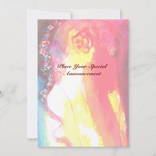 DERDE MASKERBAL ,goud rood geel blauw Aankondiging (Voorkant)