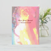 DERDE MASKERBAL ,goud rood geel blauw Aankondiging (Staand voorkant)