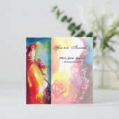 DERDE MASKERBAL, goud rood geel blauw Kaart (Staand voorkant)