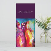 DERDE MASKERBAL ,goud rood geel blauw Kaart (Staand voorkant)