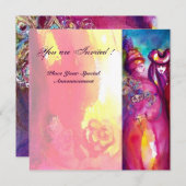 DERDE MASKERBAL, goud rood geel blauw Kaart (Voorkant / Achterkant)