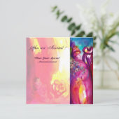 DERDE MASKERBAL, goud rood geel blauw Kaart (Staand voorkant)