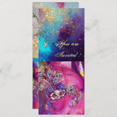 DERDE MASKERBAL ,goud rood geel blauw Kaart (Voorkant / Achterkant)