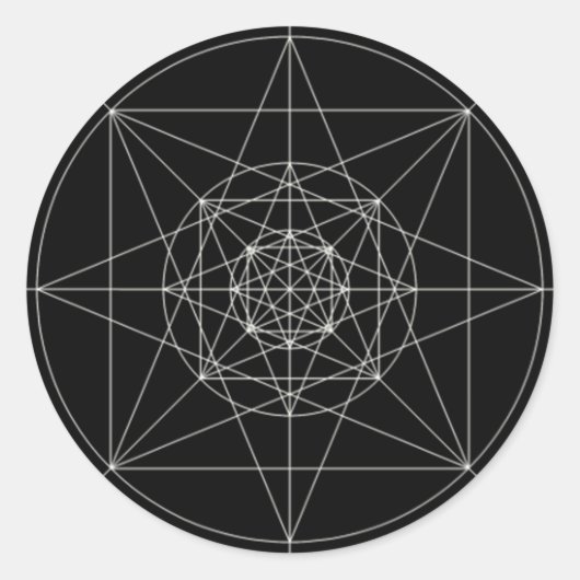 Derde meetbare meetkunde ronde sticker (Voorkant)