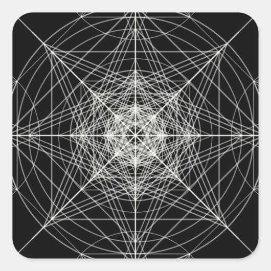 Derde meetbare meetkunde vierkante sticker (Voorkant)