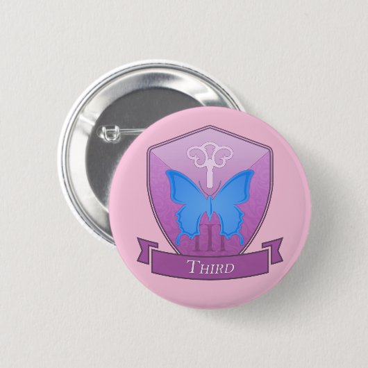 Derde - Mt. Caliwas School Pin Ronde Button 5,7 Cm (Voorkant /achterkant)