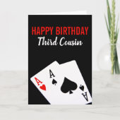 Derde Neef Poker Birthday Card Kaart (Voorkant)