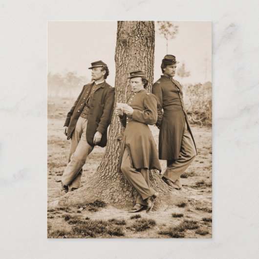 Derde officieren uit de burgeroorlog briefkaart (Voorkant)
