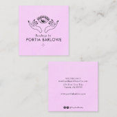 Derde ogen en handen Psychic Medium Square Busines Vierkante Visitekaartje (Voorkant / Achterkant)