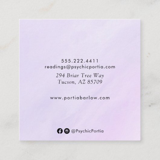 Derde ogen en handen Psychic Medium Square Busines Vierkante Visitekaartje (Achterkant)