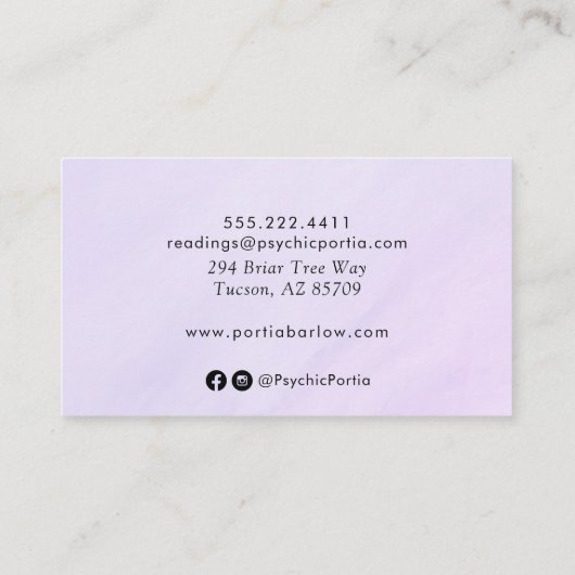 Derde ogen en handen Psychisch medium Visitekaartje (Achterkant)