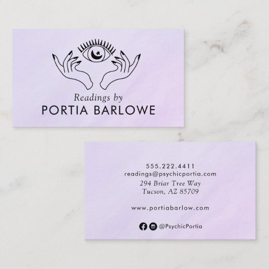 Derde ogen en handen Psychisch medium Visitekaartje (Voorkant / Achterkant)