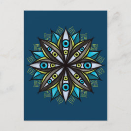Derde ogen met dubbele Iris Flower Mandala Briefkaart