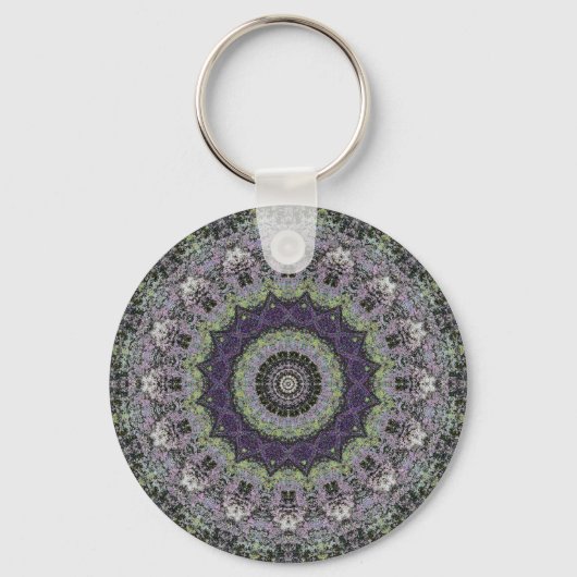Derde Oog Groene Abstracte Mandala Sleutelhanger (Voorkant)