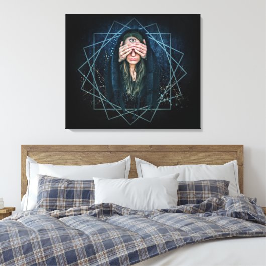 Derde oog heks verpakt canvas (Insitu (Slaapkamer))