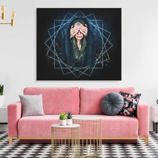 Derde oog heks verpakt canvas (Insitu (Woonkamer))