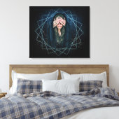 Derde oog heks verpakt canvas afdruk (Insitu (Slaapkamer))