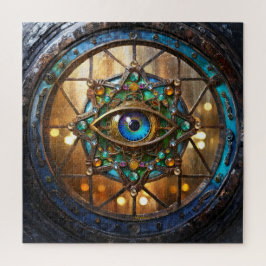 Derde Oog Landelijke Patrijspoort Raam Legpuzzel