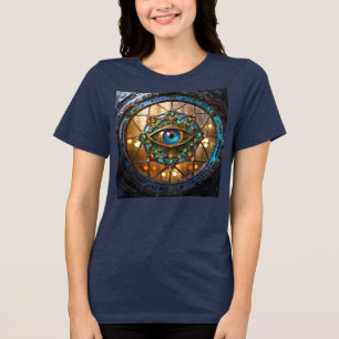 Derde Oog Landelijke Patrijspoort Raam Tri-Blend Shirt