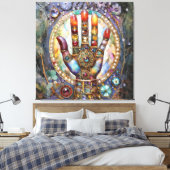 Derde Oog Mystieke Palm Canvas Afdruk (Insitu (Slaapkamer))