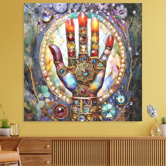 Derde Oog Mystieke Palm Canvas Afdruk (Insitu (Woonkamer))