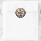 Derde Oog Mystieke Palm Ronde Sticker (Tas)