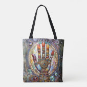 Derde Oog Mystieke Palm Tote Bag (Achterkant)