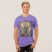 Derde Oog Mystieke Palm Tri-Blend Shirt (Voorkant volledig)