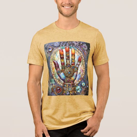 Derde Oog Mystieke Palm Tri-Blend Shirt (Voorkant)