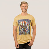 Derde Oog Mystieke Palm Tri-Blend Shirt (Voorkant volledig)