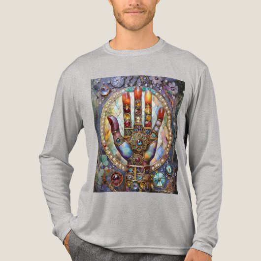 Derde Oog Mystieke Palm Tri-Blend Shirt (Voorkant volledig)