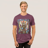 Derde Oog Mystieke Palm Tri-Blend Shirt (Voorkant volledig)