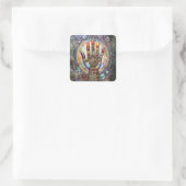 Derde Oog Mystieke Palm Vierkante Sticker (Tas)