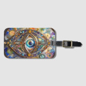 Derde Oog op Gebrandschilderd Glas en Brons Bagagelabel (Voorkant (horizontaal))