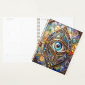 Derde Oog op Gebrandschilderd Glas en Brons Planner (Display)
