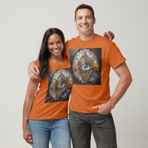 Derde Oog op Gebrandschilderd Glas en Brons T-shirt
