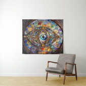 Derde Oog op Gebrandschilderd Glas en Brons Wandkleed (In Situ (horizontaal))