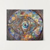 Derde Oog op Gebrandschilderd Glas en Brons Wandkleed (Voorkant (horizontaal))