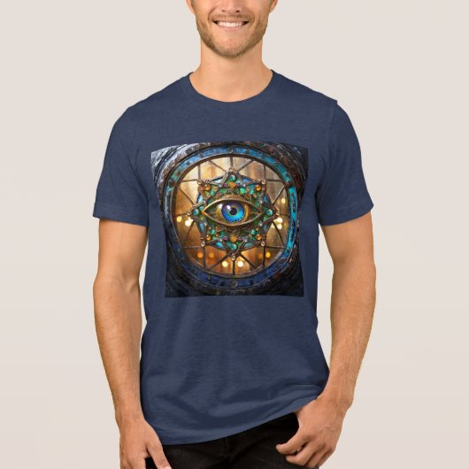 Derde Oog Rustieke Porthole Raam Tri-Blend Shirt (Voorkant)