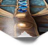 Derde oog - Turquoise Blauw Gouden Mandala Foto Afdruk (Hoek)