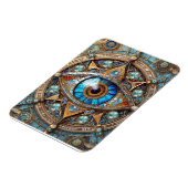 Derde oog - Turquoise Blauw Gouden Mandala Magneet (Linkerzijde)