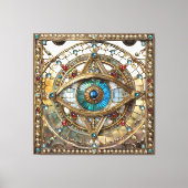 Derde Oog Versierd Vensterglas Canvas Afdruk (Voorkant)