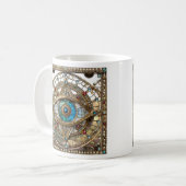 Derde Oog Versierd Vensterglas Koffiemok (Voorkant links)