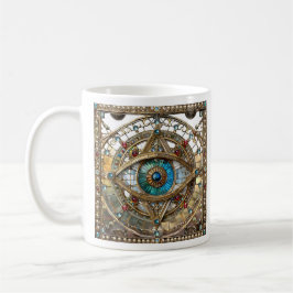 Derde Oog Versierd Vensterglas Koffiemok
